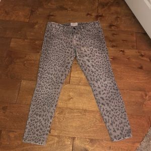 Current Elliott Leopard Skinny Jeans